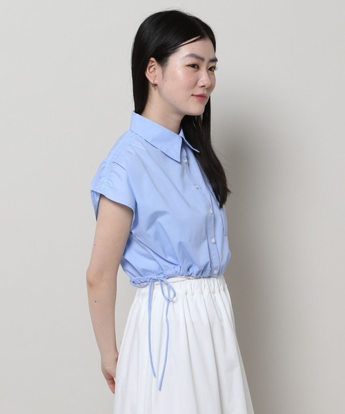 3.3 Field Trip (3.3フィールドトリップ)の「3.3 Field Trip/ドロストクロップシャツ(シャツ/ブラウス・レディース・ブルー/ホワイト・FREE)」の7枚目の写真