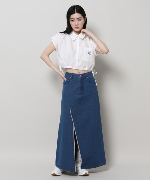 3.3 Field Trip (3.3フィールドトリップ)の「3.3 Field Trip/ドロストクロップシャツ(シャツ/ブラウス・レディース・ブルー/ホワイト・FREE)」の10枚目の写真