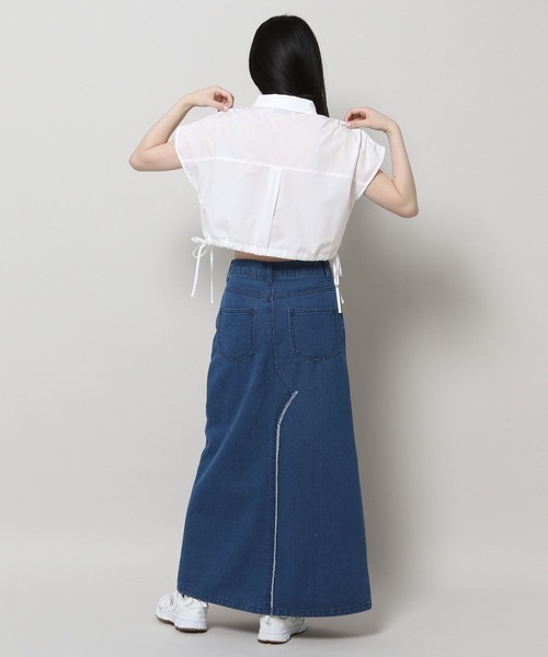 3.3 Field Trip (3.3フィールドトリップ)の「3.3 Field Trip/ドロストクロップシャツ(シャツ/ブラウス・レディース・ブルー/ホワイト・FREE)」の11枚目の写真