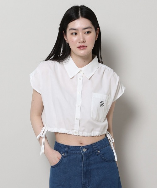 3.3 Field Trip (3.3フィールドトリップ)の「3.3 Field Trip/ドロストクロップシャツ(シャツ/ブラウス・レディース・ブルー/ホワイト・FREE)」の13枚目の写真