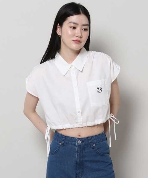 3.3 Field Trip (3.3フィールドトリップ)の「3.3 Field Trip/ドロストクロップシャツ(シャツ/ブラウス・レディース・ブルー/ホワイト・FREE)」の14枚目の写真