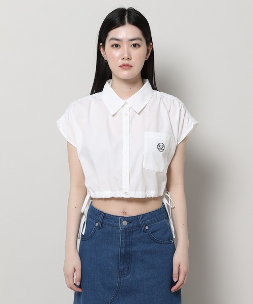 3.3 Field Trip (3.3フィールドトリップ)の「3.3 Field Trip/ドロストクロップシャツ(シャツ/ブラウス・レディース・ブルー/ホワイト・FREE)」の17枚目の写真