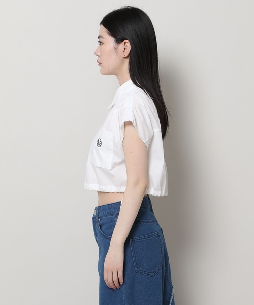 3.3 Field Trip (3.3フィールドトリップ)の「3.3 Field Trip/ドロストクロップシャツ(シャツ/ブラウス・レディース・ブルー/ホワイト・FREE)」の18枚目の写真