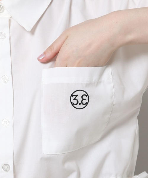 3.3 Field Trip (3.3フィールドトリップ)の「3.3 Field Trip/ドロストクロップシャツ(シャツ/ブラウス・レディース・ブルー/ホワイト・FREE)」の22枚目の写真