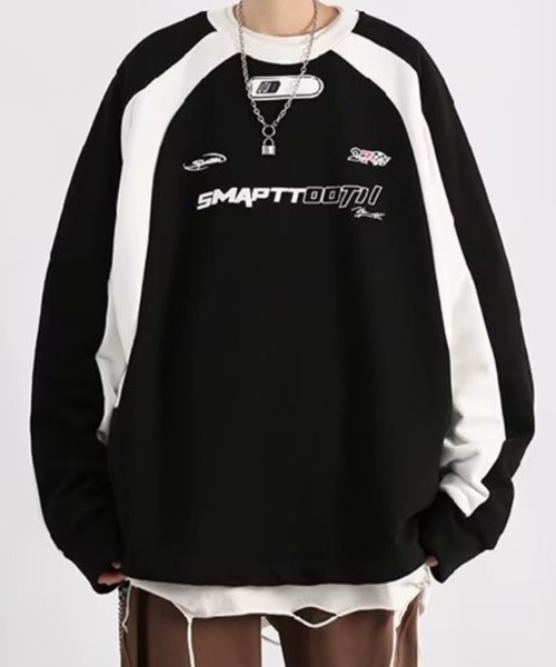 NOWLE(ノウル)の「【NOWLE】バイカラー レーシング ゲームシャツ(スウェット・メンズ・ブラウン/ブラック・MEDIUM/LARGE)」の4枚目の写真