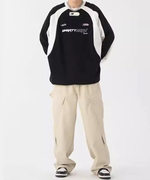 NOWLE(ノウル)の「【NOWLE】バイカラー レーシング ゲームシャツ(スウェット・メンズ・ブラウン/ブラック・MEDIUM/LARGE)」の10枚目の写真