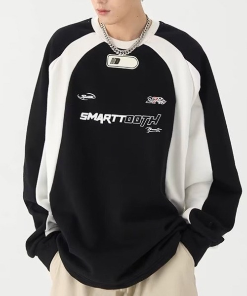 NOWLE(ノウル)の「【NOWLE】バイカラー レーシング ゲームシャツ(スウェット・メンズ・ブラウン/ブラック・MEDIUM/LARGE)」の11枚目の写真