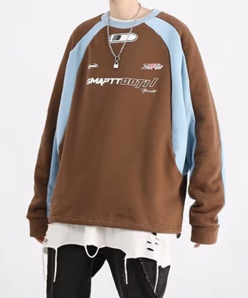 NOWLE(ノウル)の「【NOWLE】バイカラー レーシング ゲームシャツ(スウェット・メンズ・ブラウン/ブラック・MEDIUM/LARGE)」の15枚目の写真