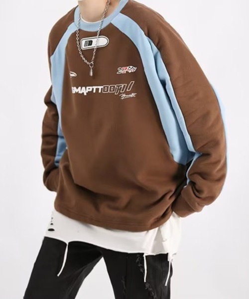 NOWLE(ノウル)の「【NOWLE】バイカラー レーシング ゲームシャツ(スウェット・メンズ・ブラウン/ブラック・MEDIUM/LARGE)」の17枚目の写真
