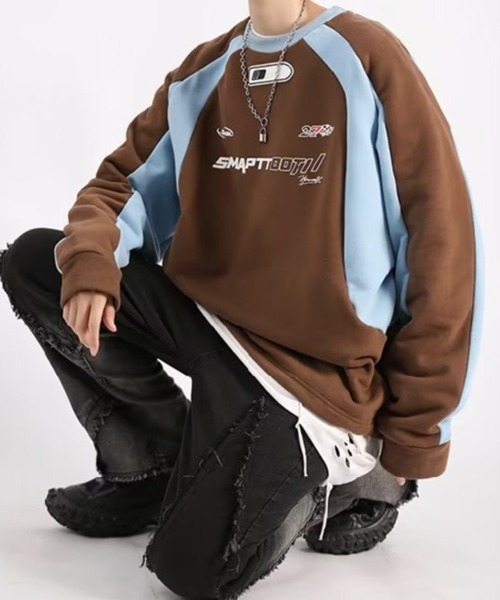 NOWLE(ノウル)の「【NOWLE】バイカラー レーシング ゲームシャツ(スウェット・メンズ・ブラウン/ブラック・MEDIUM/LARGE)」の19枚目の写真
