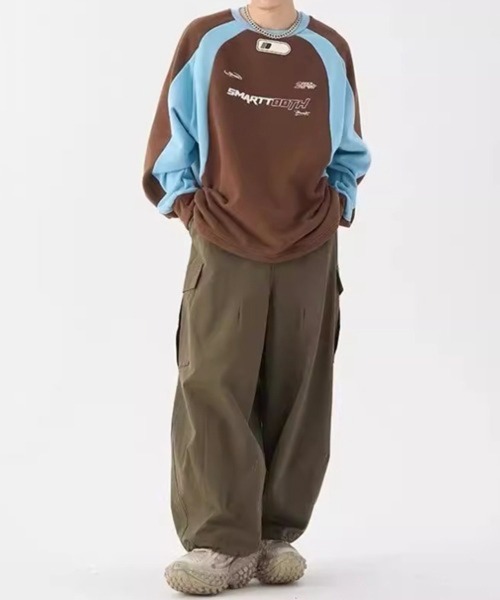 NOWLE(ノウル)の「【NOWLE】バイカラー レーシング ゲームシャツ(スウェット・メンズ・ブラウン/ブラック・MEDIUM/LARGE)」の21枚目の写真