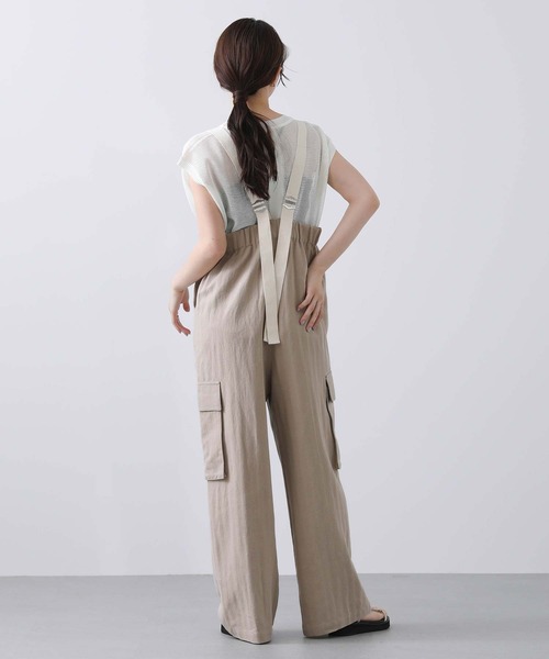 Gready Brilliant　麻ヘリンボンサロペット　ベージュ　38 セール】麻ヘリンボンサロペット（サロペット/オーバーオール