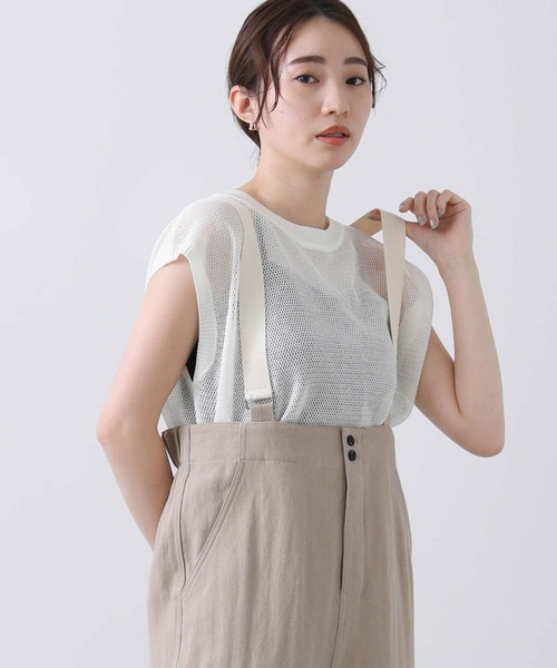 Gready Brilliant　麻ヘリンボンサロペット　ベージュ　38 セール】麻ヘリンボンサロペット（サロペット/オーバーオール