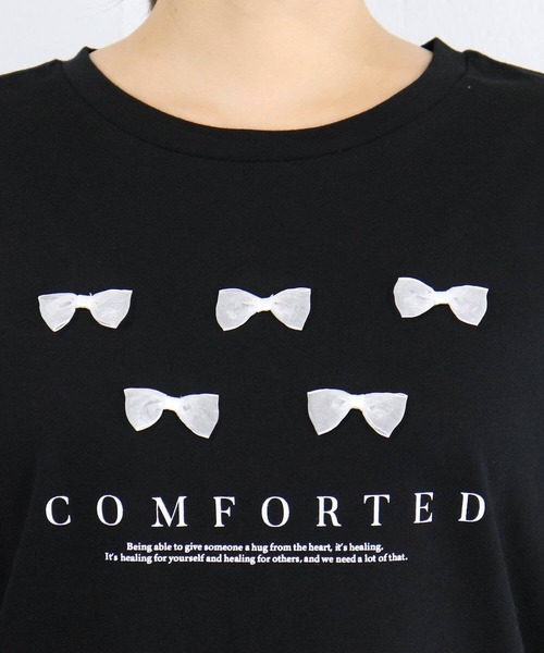 tiptop(ティップトップ)の「リボンモチーフロゴTシャツ(Tシャツ/カットソー・レディース・ベージュ/ブラック/オフホワイト・FREE)」の11枚目の写真