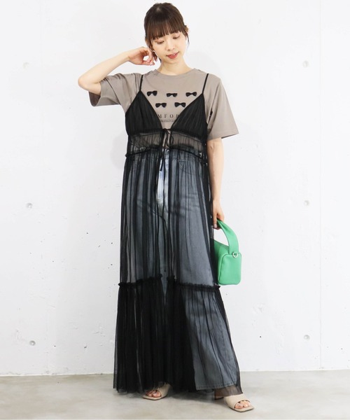 tiptop(ティップトップ)の「リボンモチーフロゴTシャツ(Tシャツ/カットソー・レディース・ベージュ/ブラック/オフホワイト・FREE)」の14枚目の写真