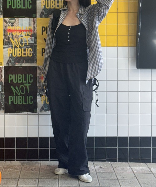 3.3 Field Trip （3.3フィールドトリップ）の「3.3 Field Trip／ボタンTOP（カップ付）（キャミソール・レディース・アイボリー/グレー/ブラック・FREE）」の14枚目の写真