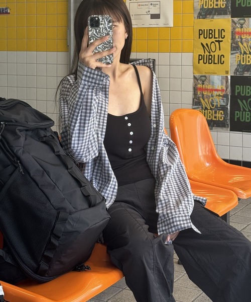 3.3 Field Trip （3.3フィールドトリップ）の「3.3 Field Trip／ボタンTOP（カップ付）（キャミソール・レディース・アイボリー/グレー/ブラック・FREE）」の11枚目の写真