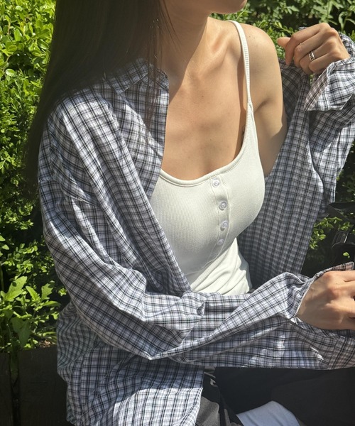 3.3 Field Trip （3.3フィールドトリップ）の「3.3 Field Trip／ボタンTOP（カップ付）（キャミソール・レディース・アイボリー/グレー/ブラック・FREE）」の19枚目の写真