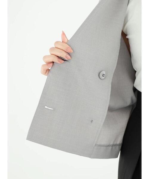 Te chichi(テチチ)の「スリーブレステーラードダブルジャケット(ノーカラージャケット・レディース・グレー/ベージュ・F)」の12枚目の写真