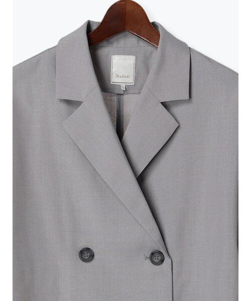 Te chichi(テチチ)の「スリーブレステーラードダブルジャケット(ノーカラージャケット・レディース・グレー/ベージュ・F)」の19枚目の写真