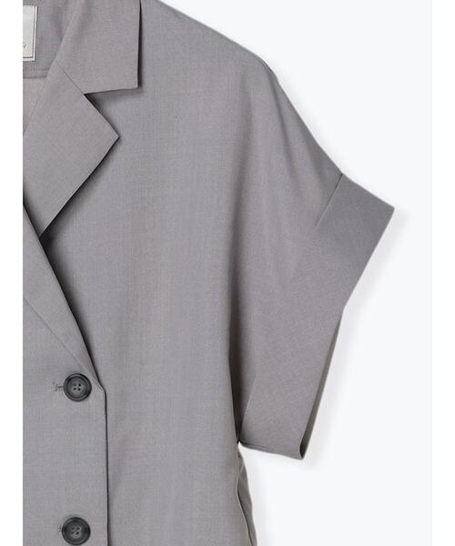 Te chichi(テチチ)の「スリーブレステーラードダブルジャケット(ノーカラージャケット・レディース・グレー/ベージュ・F)」の20枚目の写真