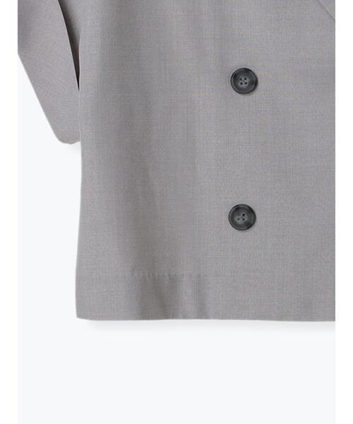 Te chichi(テチチ)の「スリーブレステーラードダブルジャケット(ノーカラージャケット・レディース・グレー/ベージュ・F)」の21枚目の写真