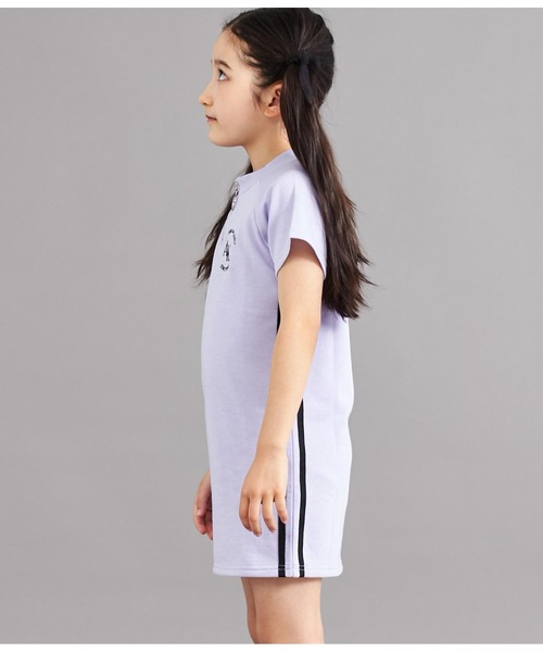 ANAP kids（アナップキッズ）の「サイドラインミニ裏毛ハーフジップワンピース（ワンピース・キッズ・ラベンダー/ブラック・110cm/120cm/130cm）」の11枚目の写真