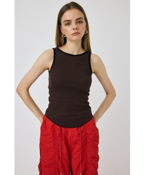 MOUSSY（マウジー）の「CUP IN BORDER タンクトップ（タンクトップ・レディース・ネイビー/グレー/ブラウン/イエロー・FREE）」の10枚目の写真