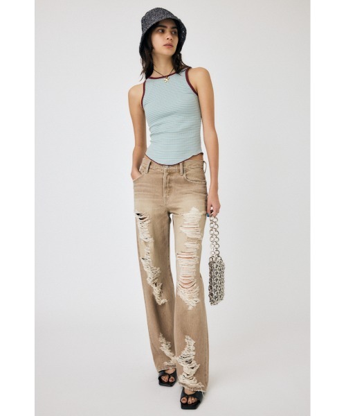 MOUSSY（マウジー）の「CUP IN BORDER タンクトップ（タンクトップ・レディース・ネイビー/グレー/ブラウン/イエロー・FREE）」の14枚目の写真