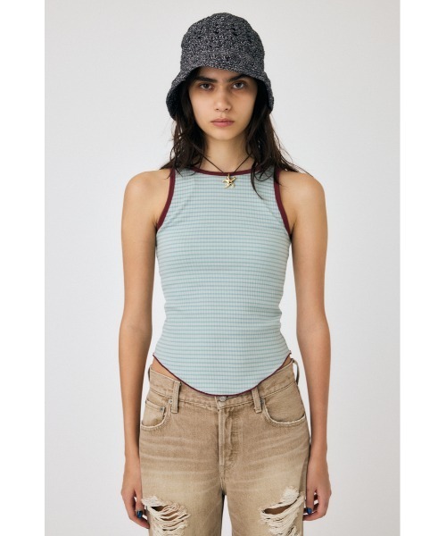 MOUSSY（マウジー）の「CUP IN BORDER タンクトップ（タンクトップ・レディース・ネイビー/グレー/ブラウン/イエロー・FREE）」の17枚目の写真