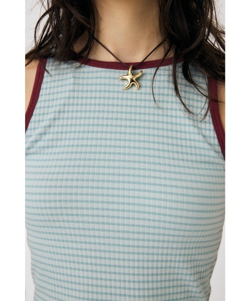 MOUSSY（マウジー）の「CUP IN BORDER タンクトップ（タンクトップ・レディース・ネイビー/グレー/ブラウン/イエロー・FREE）」の20枚目の写真