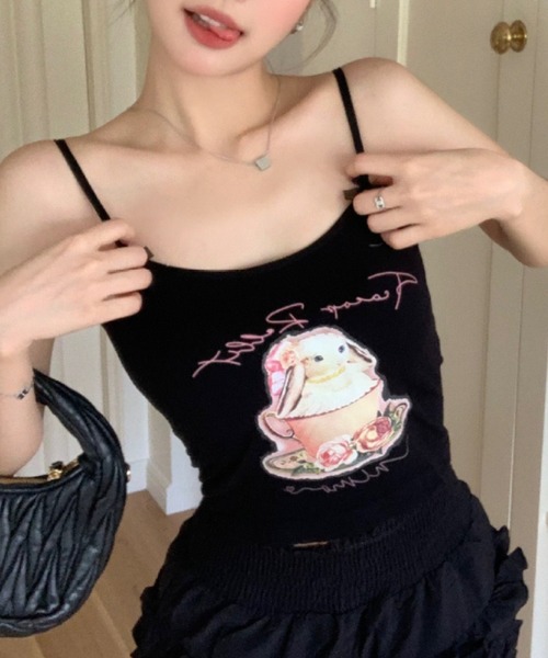 Vipoa(ヴィポア)の「リボン付きbunnycamisole(キャミソール・レディース・ブルー/ブラック/ホワイト/ピンク・FREE)」の20枚目の写真