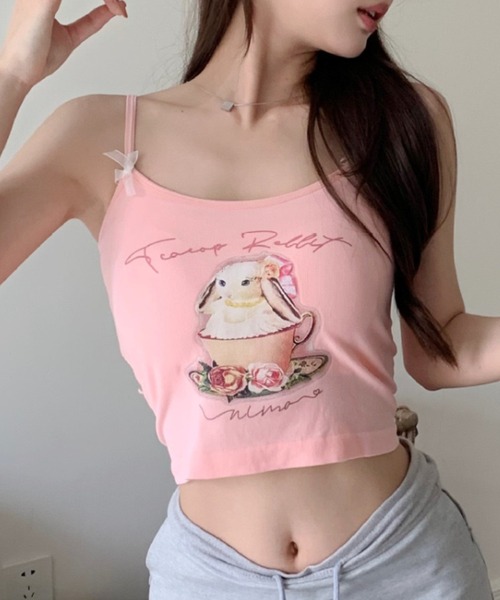 Vipoa(ヴィポア)の「リボン付きbunnycamisole(キャミソール・レディース・ブルー/ブラック/ホワイト/ピンク・FREE)」の21枚目の写真