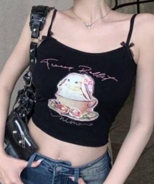 Vipoa(ヴィポア)の「リボン付きbunnycamisole(キャミソール・レディース・ブルー/ブラック/ホワイト/ピンク・FREE)」の17枚目の写真