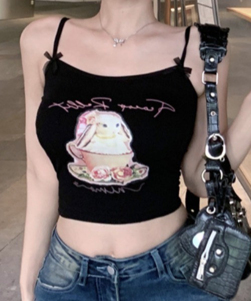 Vipoa(ヴィポア)の「リボン付きbunnycamisole(キャミソール・レディース・ブルー/ブラック/ホワイト/ピンク・FREE)」の18枚目の写真