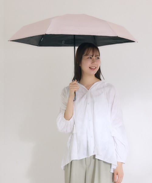 nifty colors(ニフティーカラーズ)の「【niftycolors/ニフティカラーズ】SORANI. 完全遮光 晴雨兼用 ミニ折りたたみ日傘 50㎝ WEB限定(折りたたみ傘・レディース・ピンク/アイボリー/ベージュ/ライトグレー・MEDIUM)」の20枚目の写真