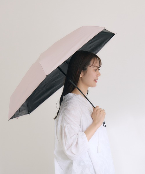 nifty colors(ニフティーカラーズ)の「【niftycolors/ニフティカラーズ】SORANI. 完全遮光 晴雨兼用 ミニ折りたたみ日傘 50㎝ WEB限定(折りたたみ傘・レディース・ピンク/アイボリー/ベージュ/ライトグレー・MEDIUM)」の21枚目の写真