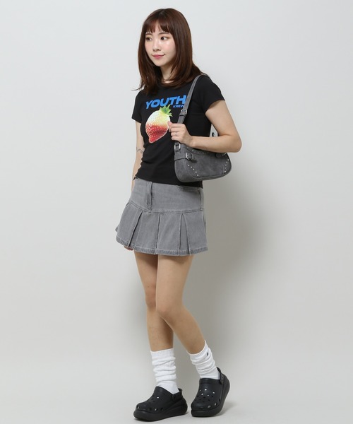 YOUTHKREW（ユースクルー）の「YOUTHKREW／ストロベリーT（Tシャツ/カットソー・レディース・ホワイト/ブラック・FREE）」の15枚目の写真