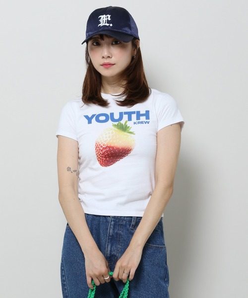 YOUTHKREW（ユースクルー）の「YOUTHKREW／ストロベリーT（Tシャツ/カットソー・レディース・ホワイト/ブラック・FREE）」の21枚目の写真