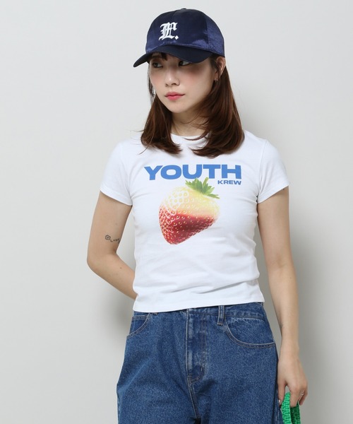 YOUTHKREW（ユースクルー）の「YOUTHKREW／ストロベリーT（Tシャツ/カットソー・レディース・ホワイト/ブラック・FREE）」の22枚目の写真