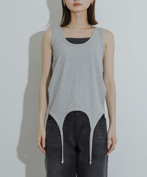 SENSE OF PLACE by URBAN RESEARCH(センスオブプレイスバイアーバンリサーチ)の「マルチウェイガータータンクトップ(タンクトップ・レディース・ライトグレー/チャコールグレー/オフホワイト・ONE)」の20枚目の写真