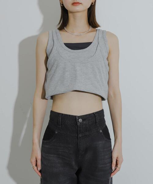 SENSE OF PLACE by URBAN RESEARCH（センスオブプレイスバイアーバンリサーチ）の「マルチウェイガータータンクトップ（タンクトップ・レディース・ライトグレー/チャコールグレー/オフホワイト・ONE）」の21枚目の写真