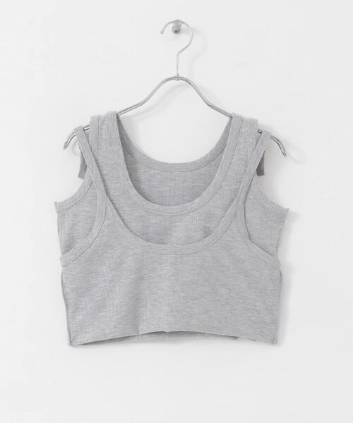 SENSE OF PLACE by URBAN RESEARCH（センスオブプレイスバイアーバンリサーチ）の「マルチウェイガータータンクトップ（タンクトップ・レディース・ライトグレー/チャコールグレー/オフホワイト・ONE）」の16枚目の写真