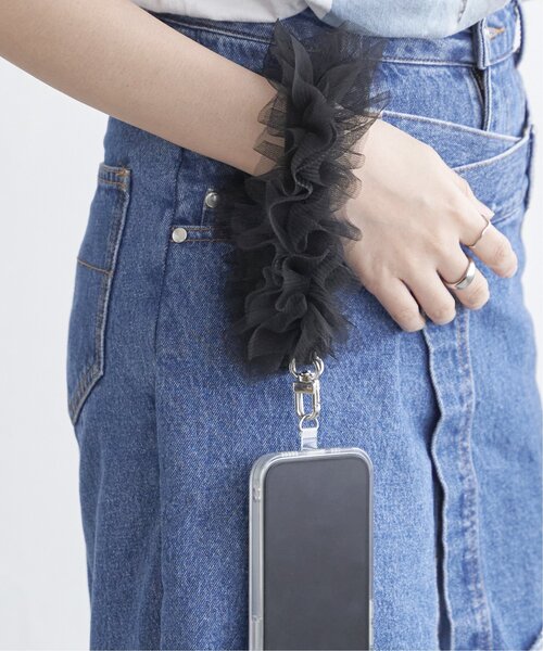 セール】ショートチュールフリルストラップ（スマホグッズ
