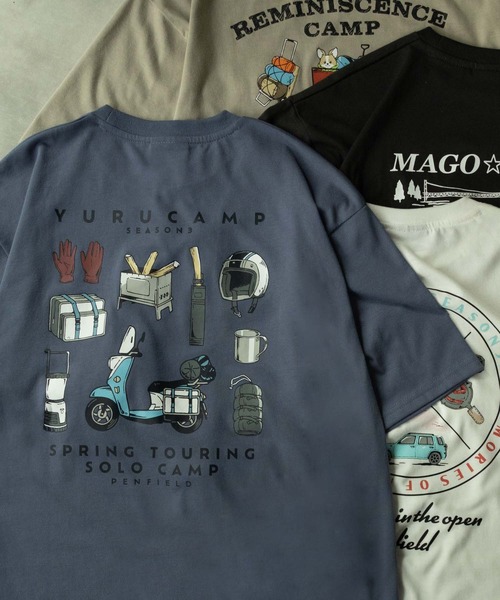 PEN FIELD(ペンフィールド)の「Penfield×ゆるキャン△ SEASON3 コラボT-Shirt(Tシャツ/カットソー・メンズ・ブラック/ホワイト/ベージュ/ブルーグレー・M/L/XL)」の3枚目の写真