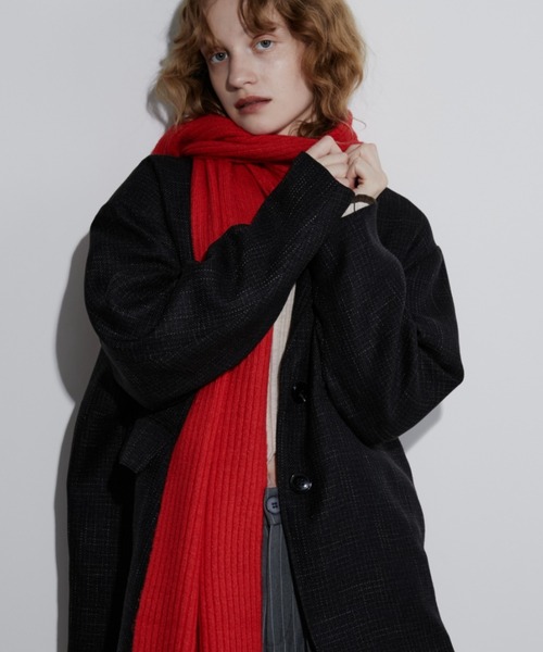 Aunt Marie's(アントマリーズ)の「ウールブレンドスーパーロングリブマフラー/ストール(マフラー・レディース・レッド/グレー/ブルー/アイボリー・FREE)」の9枚目の写真