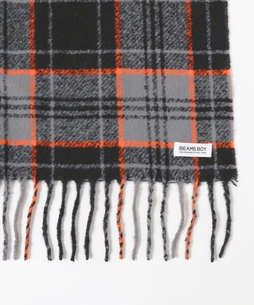 BEAMS BOY（ビームスボーイ）の「大判 2トーン チェック ストール（マフラー・レディース・グレー/レッド/グリーン・ONE SIZE）」の9枚目の写真