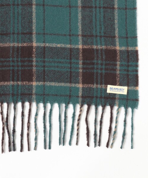 BEAMS BOY（ビームスボーイ）の「大判 2トーン チェック ストール（マフラー・レディース・グレー/レッド/グリーン・ONE SIZE）」の15枚目の写真