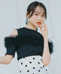 チュールフリルテレコトップス