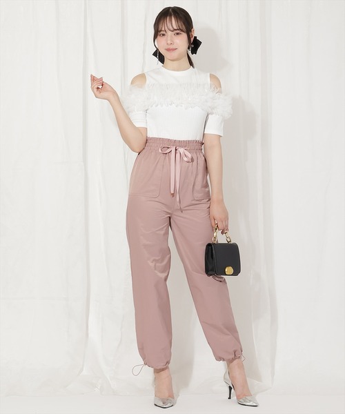 WILLSELECTION(ウィルセレクション)の「チュールフリルテレコトップス(Tシャツ/カットソー・レディース・ブラック/オフホワイト/ピンク・FREE)」の7枚目の写真
